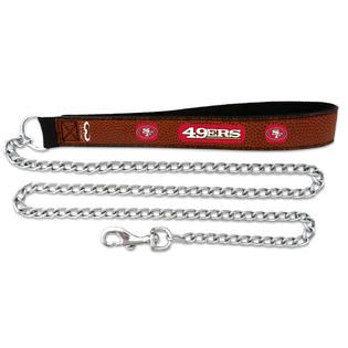 San Francisco 49ers Football Leather Chain Leash   Pet Supplies   Dog