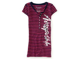 Aeropostale Womens Stripes Henley Shirt 114 XS