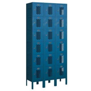 Salsbury Industries 76000 Series 36 in. W x 78 in. H x 12 in. D Six Tier Box Style Vented Metal Locker Unassembled in Blue 76362BL U