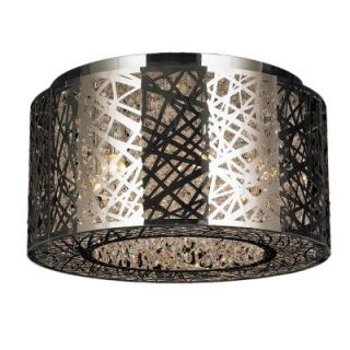 Worldwide Lighting Aramis Collection 6 Light Chrome LED Flushmount with Clear Crystal W33143C16