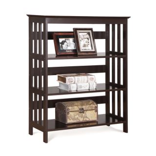 Tier Espresso Wood Bookshelf Bookcase Display Cabinet  