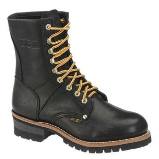 AdTec Mens Black Oiled Leather Logger Boots   14919308  