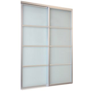 ReliaBilt White 4 Lite Laminated Glass Sliding Closet Interior Door (Common 48 in x 80 in; Actual 48 in x 80 in)
