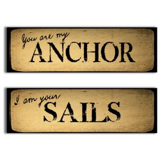 Collocations You Are My Anchor/I am Your Sails 2 Piece Textual Art on