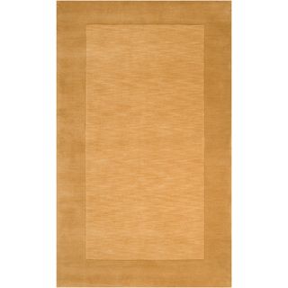Hand crafted Gold Tone On Tone Bordered Oakland Wool Rug (12 x 15)