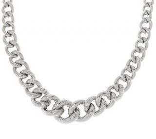 Vicenza Silver Sterling 17 Bold Graduated Curb Link Necklace, 64.6g —
