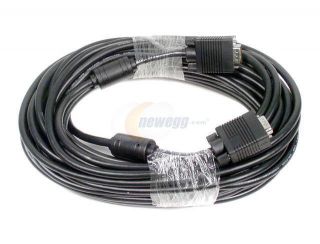 AMC CSV F50MM 50 ft. Black VGA Male to Male Monitor Cable w/ Dual Ferrites   VGA / SVGA Cables