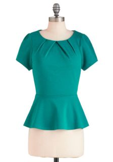 Bring Out the Peplum Top  Mod Retro Vintage Short Sleeve Shirts
