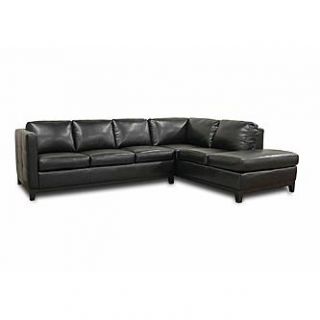 Baxton Studio Rohn Black Leather Modern Sectional Sofa   Home