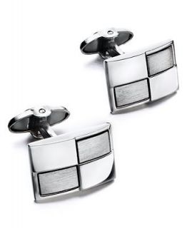 Dolan Bullock Mens Sterling Silver Cuff Links, Large Checkered Cuff