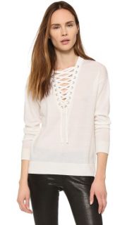The Kooples Lace Up Merino Top