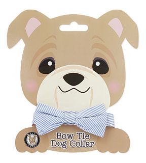 PET LONDON   Mason pinstripe bow tie dog collar