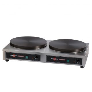 Double 220V Electric Cast Iron Crepe Griddle by Eurodib