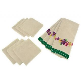 Don Aslett 10 pc Floral Microfiber Kitchen Towel & Cloth Set —
