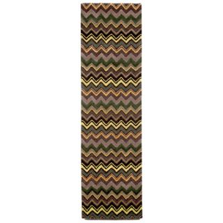 Seville Green Zigzag Stripe Rug