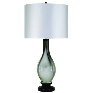 Dorian 1 light Glacial Glass Ebony Table Lamp