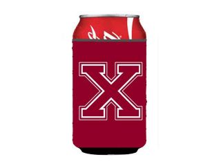 Letter X Initial Monogram   Maroon and White Can or Bottle Beverage Insulator Hugger