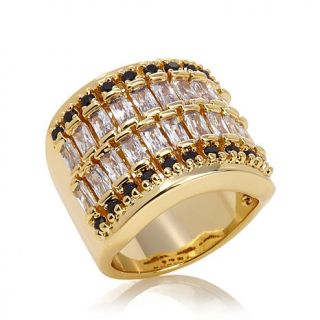 AKKAD "Eternally Gorgeous" 2.40ct CZ Goldtone 2 Row Band Ring   7875836