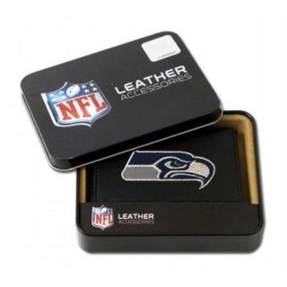 Seattle Seahawks Embroidered Leather Tri Fold Wallet