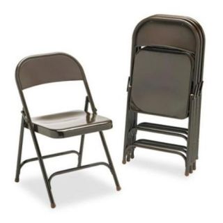 Virco Metal Folding Chairs   Metal   Mocha   17.8" X 18.6" X 29.5" Overall Dimension (16213m)