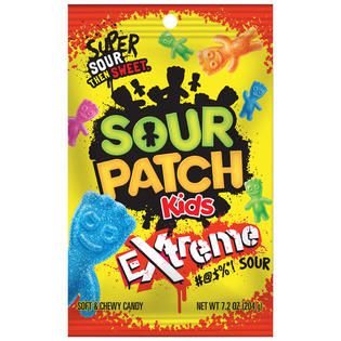 Sour Patch Soft & Chewy Sour Then Sweet Extreme Candy 7.2 OZ PEG