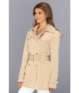 calvin klein belted trench coat w removable hood cw442840 khaki