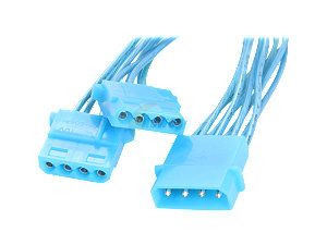 Rosewill RCW 301   8" UV IDE 4 Pin Power Splitter Cable   All Blue