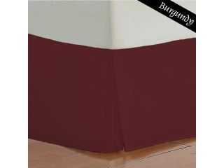 Classic Collections Regular Pleated Bed Skirt 500 Thread Count King 100% Organic Cotton Burgundy Solid by HotHaat