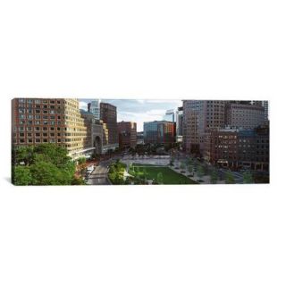 iCanvas Panoramic Buildings in a City, Atlantic Avenue, Wharf District, Boston, Suffolk County, Massachusetts Photographic Print on Canvas