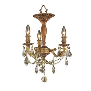 Traditional Elegance 3 light Antique Gold Finish with French