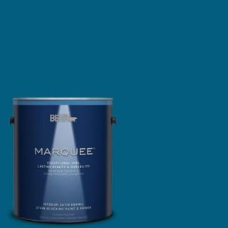 BEHR MARQUEE 1 gal. #MQ5 62 Blue Edge One Coat Hide Satin Enamel Interior Paint 745301