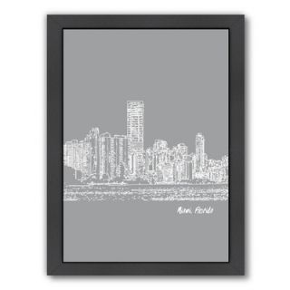 Skyline Miami 2 Framed Graphic Art in Grey by Americanflat
