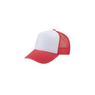 DDI 1474358 5 Panel Mesh with Sandwich Bill Cap   Red White Case Of 144