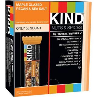 KIND Nuts & Spices Bars, Maple Glazed Pecan & Sea Salt, 1.4 Ounces, 12 Count