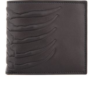 Alexander McQueen Black Leather Rib & Vertebrae Wallet