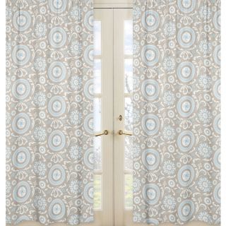 Blue/Taupe Hayden 84 inch CurtainPanels (Set of 2)