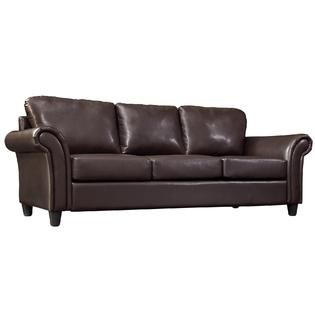 Oxford Creek  Sofa in Dark Brown Faux Leather