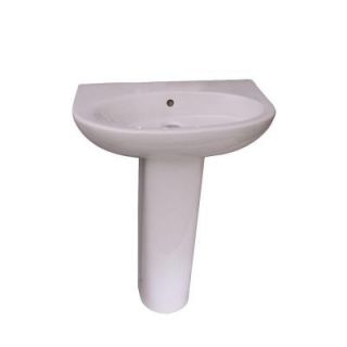 Barclay Products Infinity 600 24 in. Pedestal Combo Bathroom Sink with 1 Faucet Hole in White 3 321WH