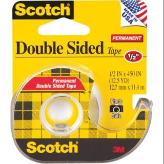 Scotch Permanent Double Sided Tape .5"X450"