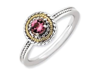 Sterling Silver & 14k Stackable Expressions Sterling Silver Pink Tourmaline, Size 5