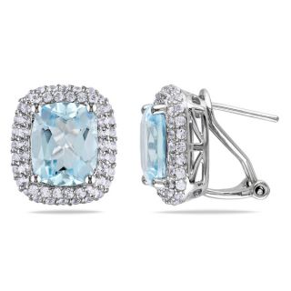 Miadora Sterling Silver 9ct TGW Blue and White Topaz Earrings