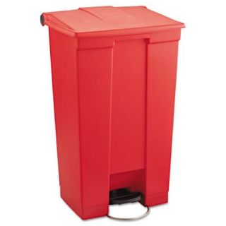 Rubbermaid Commercial RCP 6146 RED Rubbermaid Commercial Indoor Utility Step On Waste Container, Rectangular, Plastic, 23gal, Red