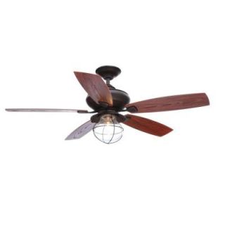 Hampton Bay Sailwind II 52 in. Indoor/Outdoor Oil Rubbed Bronze Ceiling Fan with Wall Control AG908OD ORB