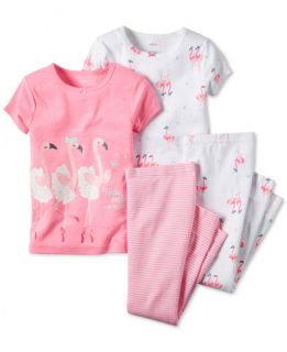 Carters Toddler Girls 4 Piece Pink Flamingo Pajama Set   Pajamas