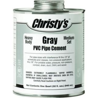 Christy's 32 oz. PVC Gray Heavy Cement (Case of 12) RH.BGLV.QT