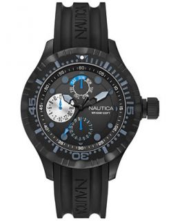 Nautica Mens Black Silicone Strap Watch 49mm N16681G