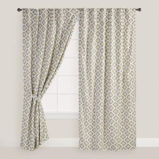Blue and Green Shadow Flower Curtains, Set of 2
