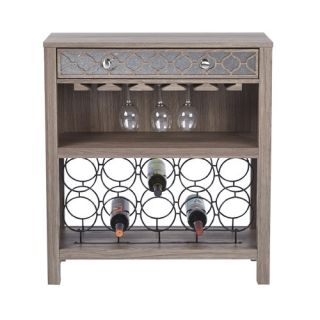 OSP Designs Helena Console Table with Mirror Accent Panel