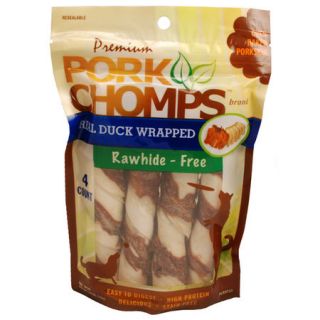 Premium Pork Chomps Duck Flavor Wrapped Twistz 4 Pack 783077