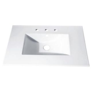 37 in. x 22 in. Vitreous China Vanity Top with Rectangular Bowl in White CUT37WT